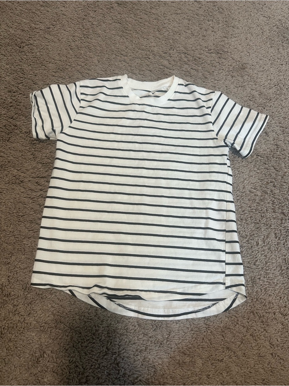 Little Bipsy White and Black Striped Short Sleeve Tee